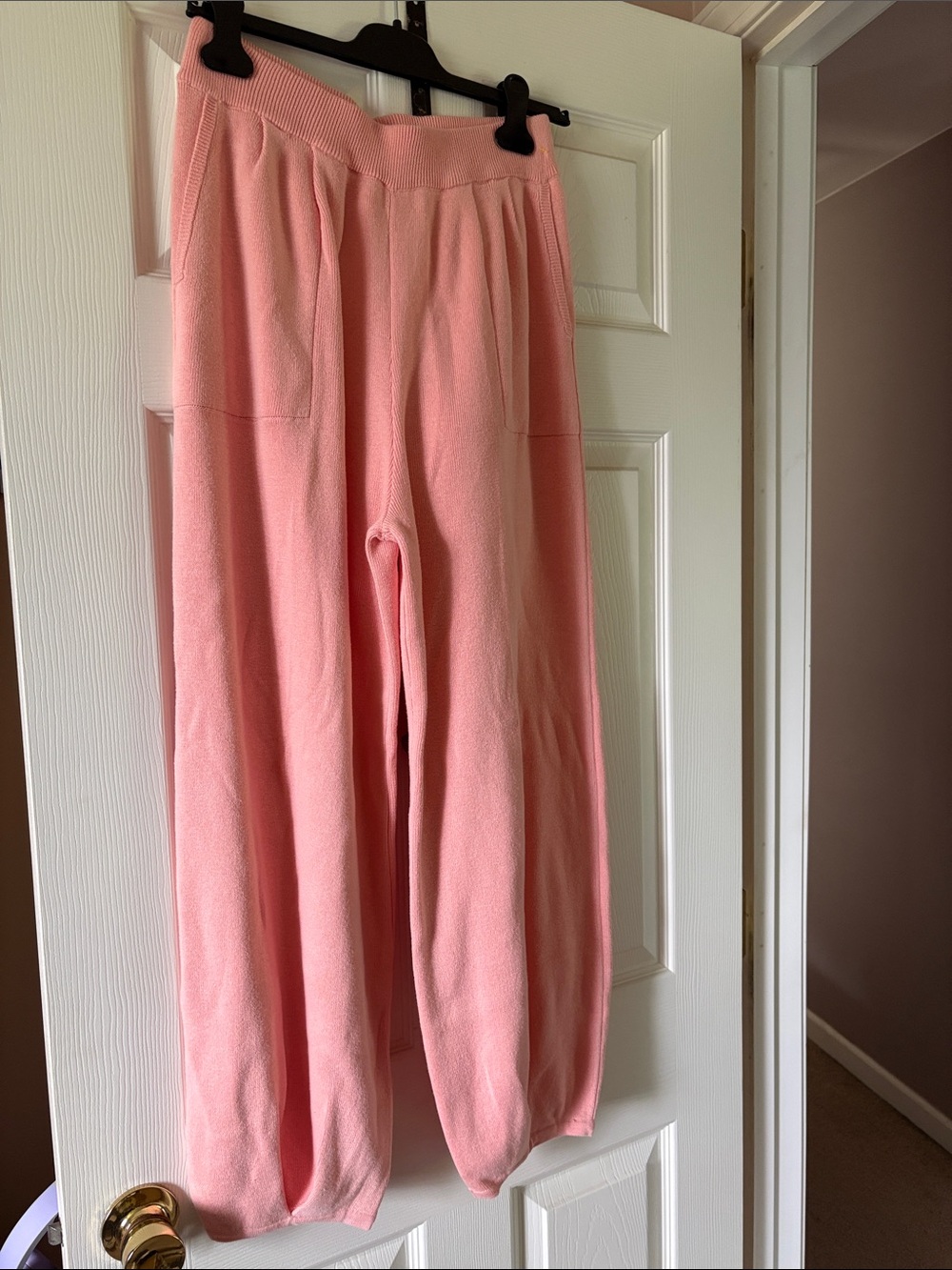 Cozy Pink Knit Lounge Pants